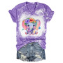 Babe Elephant Tie Dye V-Neck T-Shirt